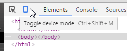 Chrome toggle device mode icon